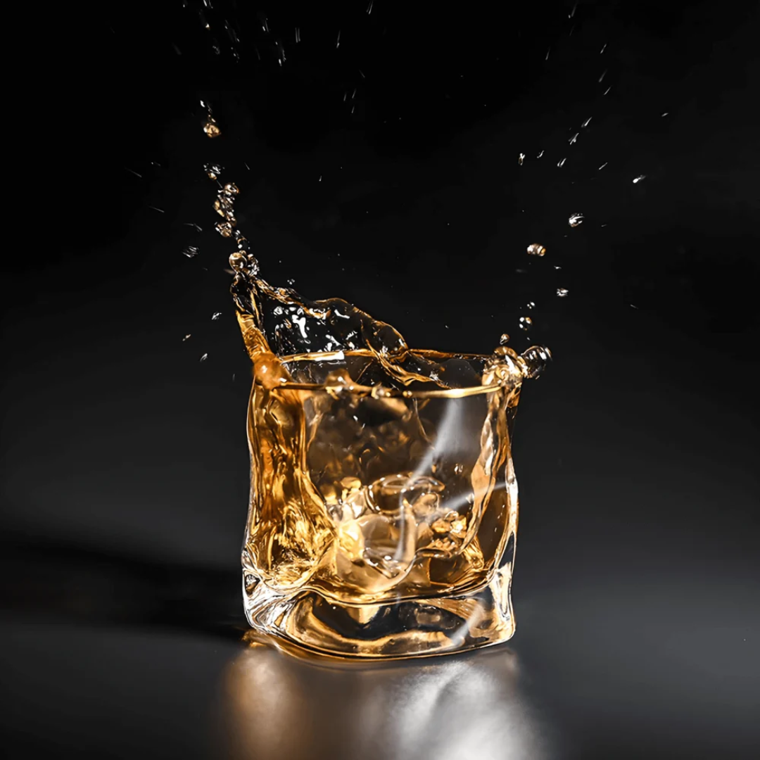 6 pcs irregular distorted shape whiskey glass set