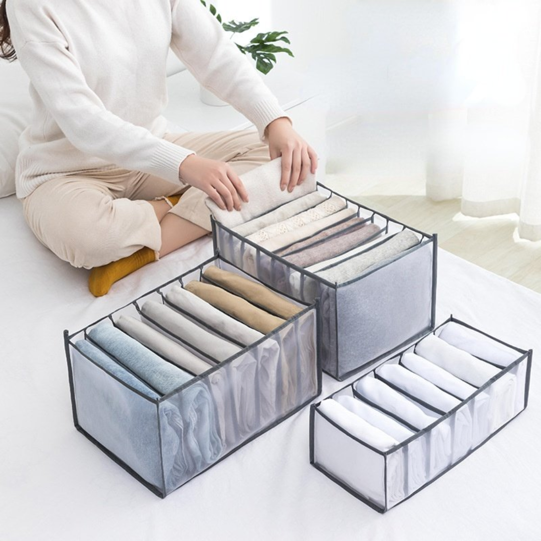 7-Grid Mesh Wardrobe Clothes Organizer