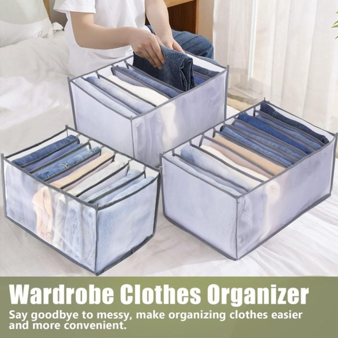 7-Grid Mesh Wardrobe Clothes Organizer