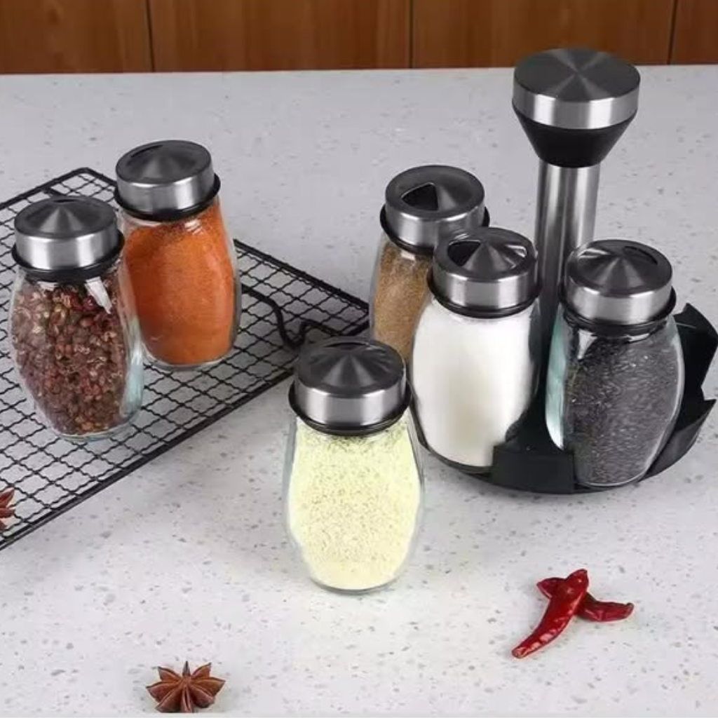 7-in-1 Kitchen Rotating Spice Bottle Set