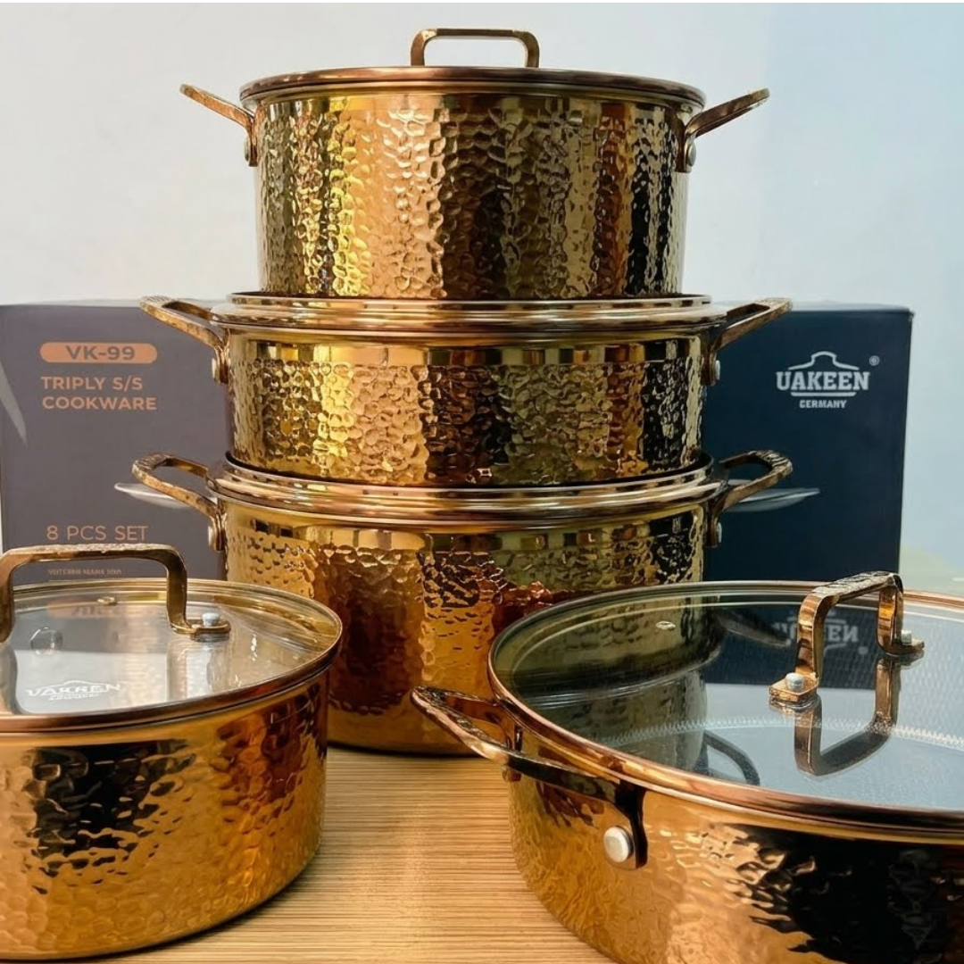 8-Piece Heavy Stainless Steel Cookware Set