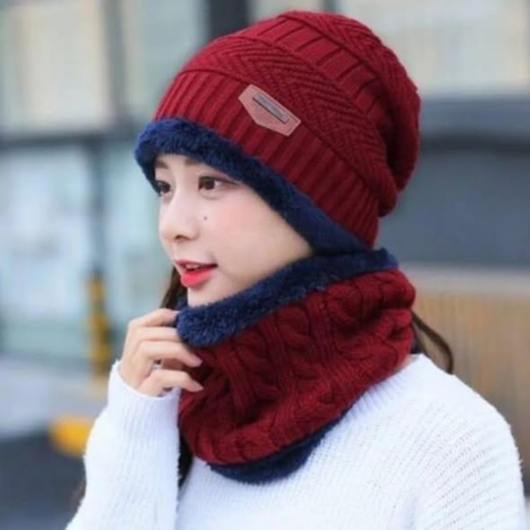 ADULT BEANIE WINTER HAT and SCARF SET