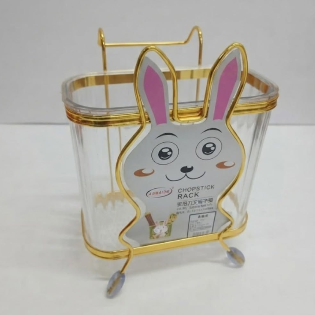 Acrylic Mouse-Shape Spoon Holder with Gold Stand