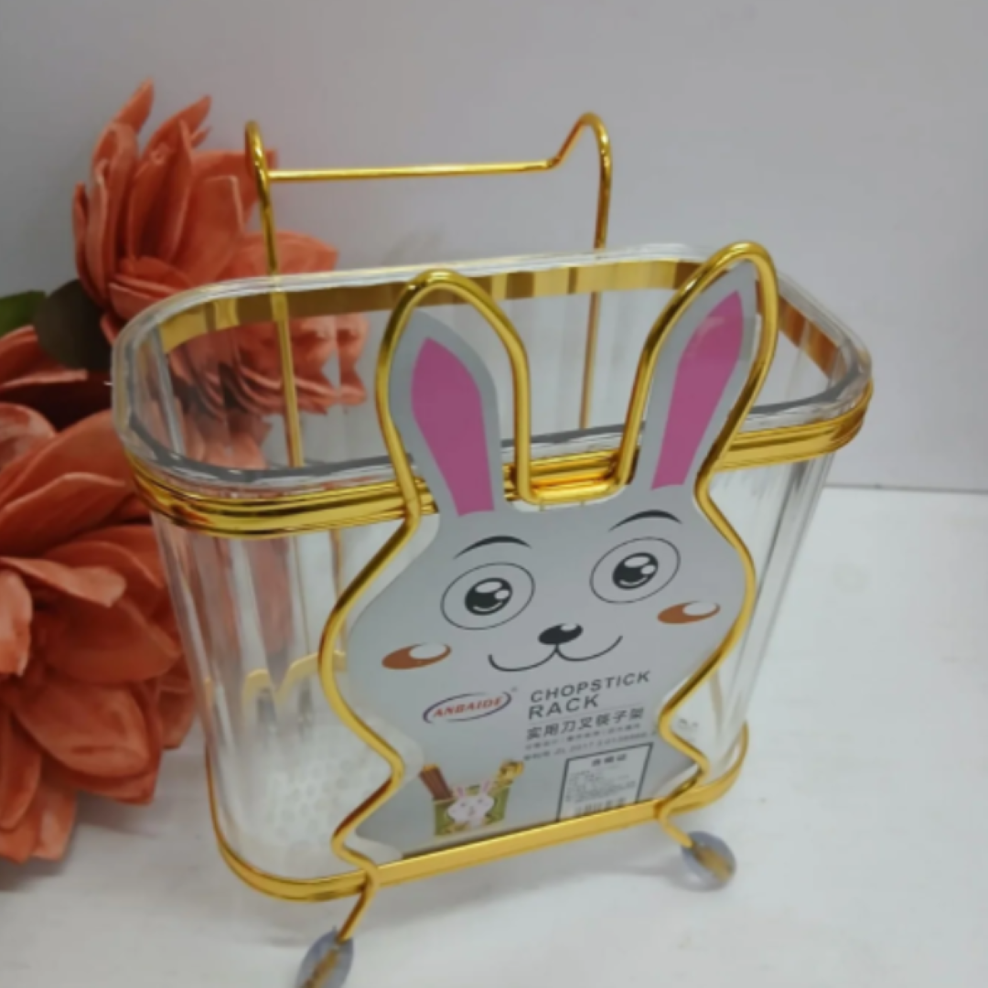 Acrylic Mouse-Shape Spoon Holder with Gold Stand