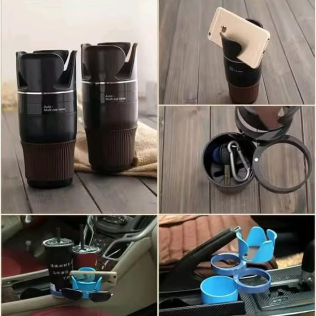 Adjustable 5-in-1 Multifunction Rotating Car Cup Holder