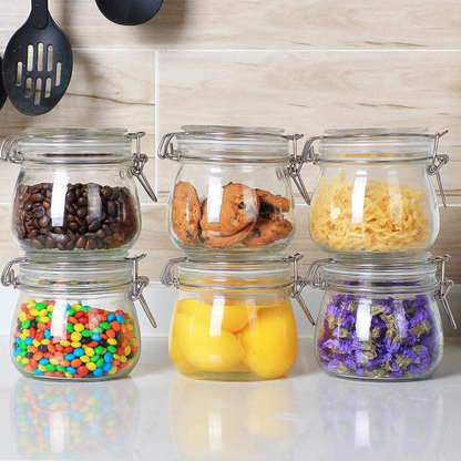 Airtight Glass Clip-Top Storage Jars
