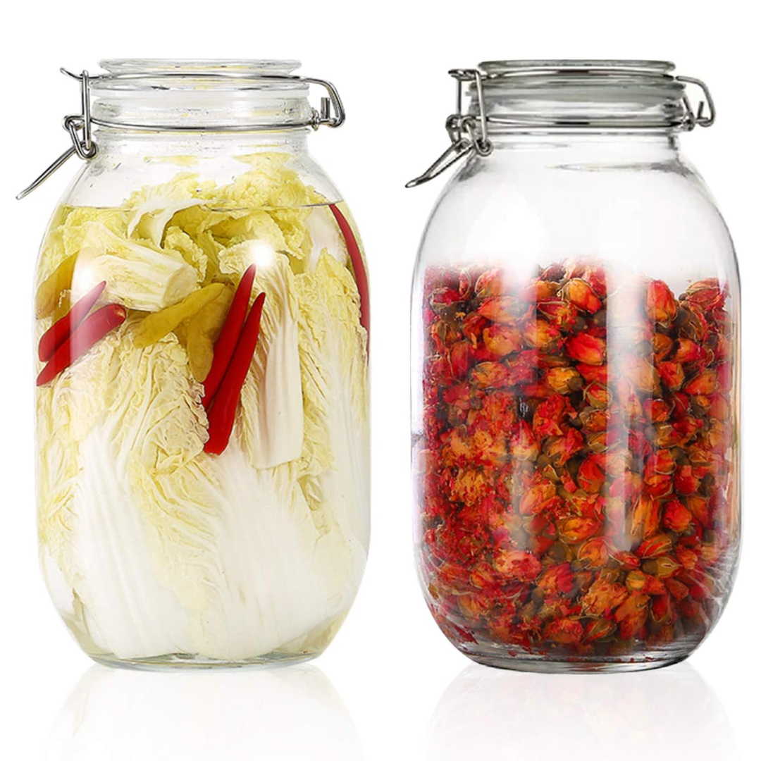 Airtight Glass Clip-Top Storage Jars