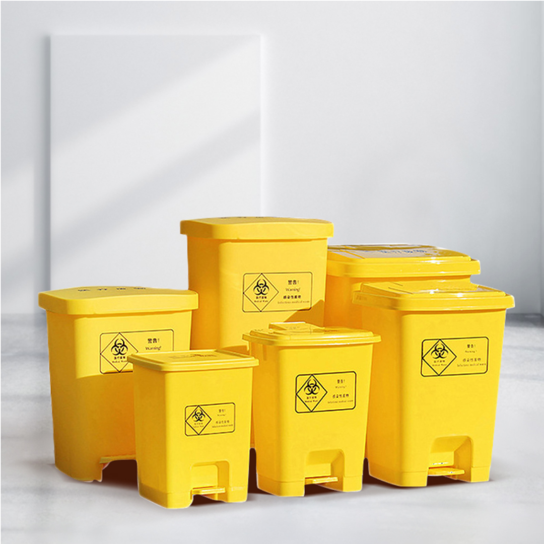 All-yellow medical and multi-purpose waste bins