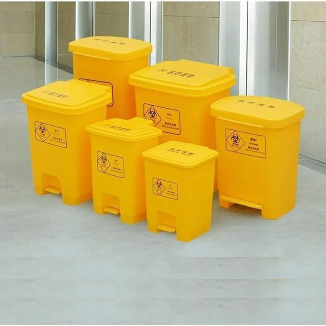 All-yellow medical and multi-purpose waste bins