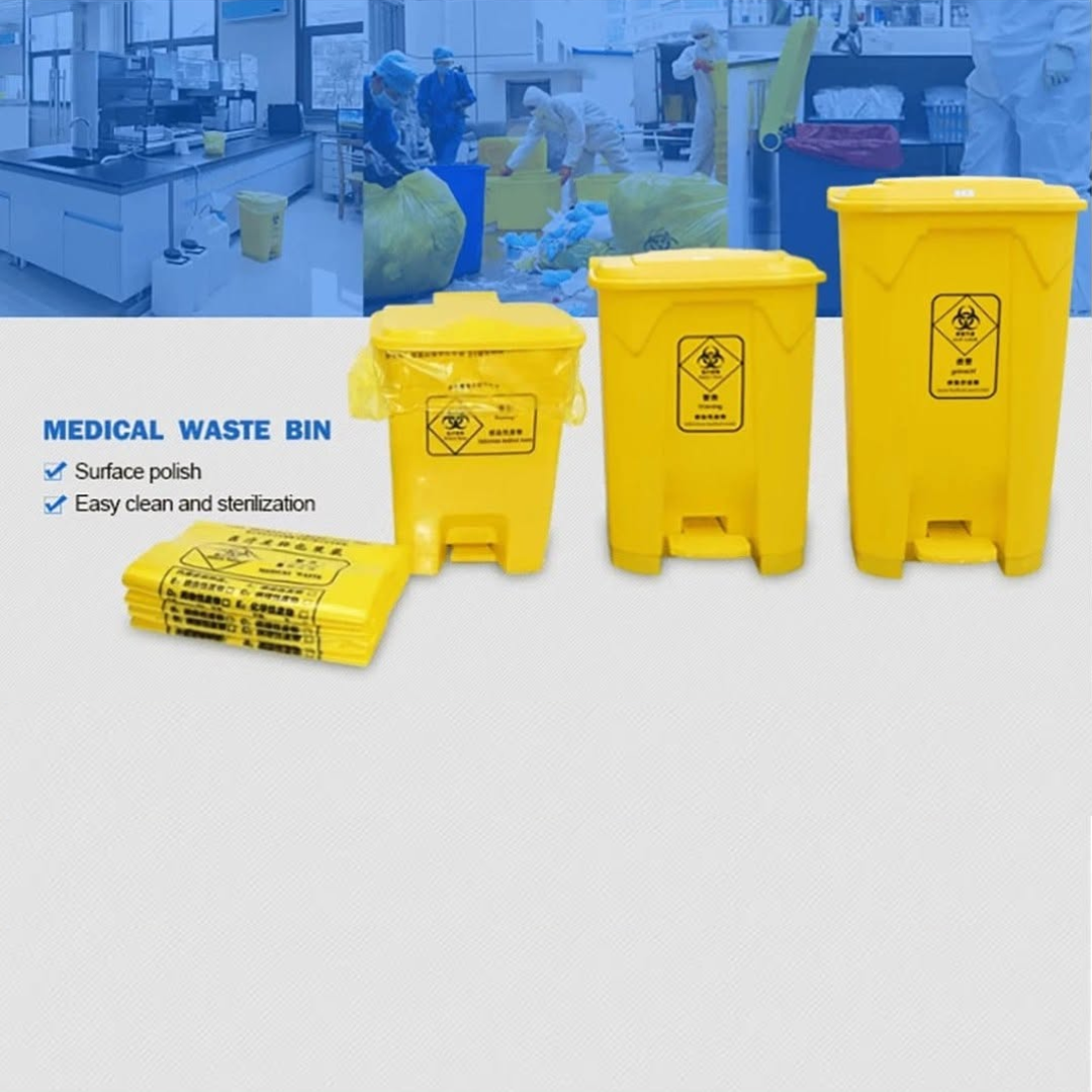 All-yellow medical and multi-purpose waste bins