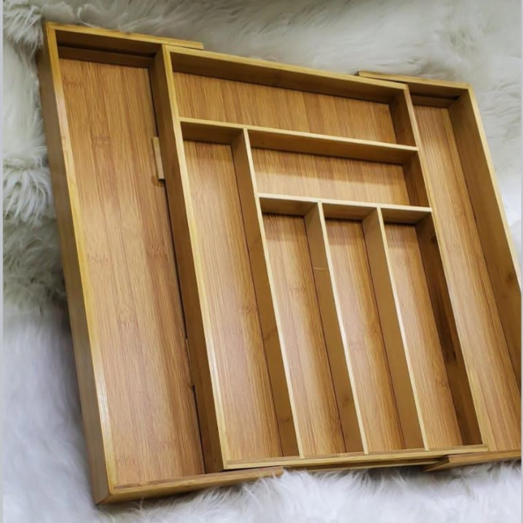Bamboo Expandable Cutlery Drawer Organizer