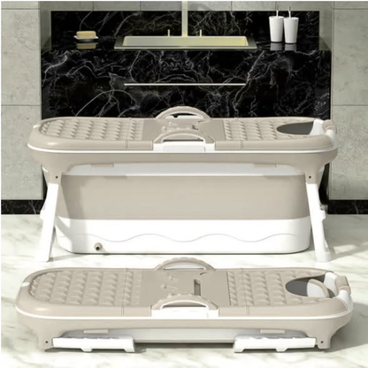Beige Portable Foldable Bathtub 