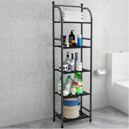 Black 5-Tier multi-purpose metal storage rack