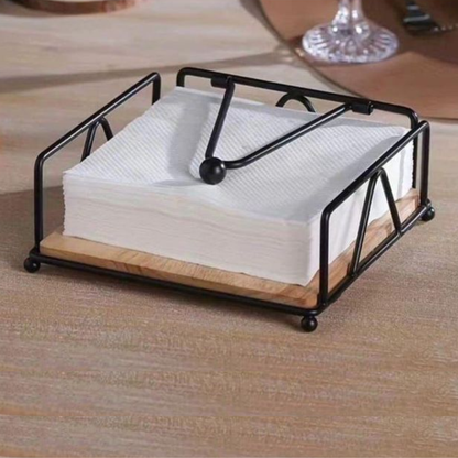 Black Square design napkin holder