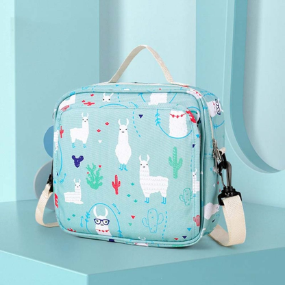 Blue Waterproof baby diaper bag with shoulder strap and changing pad