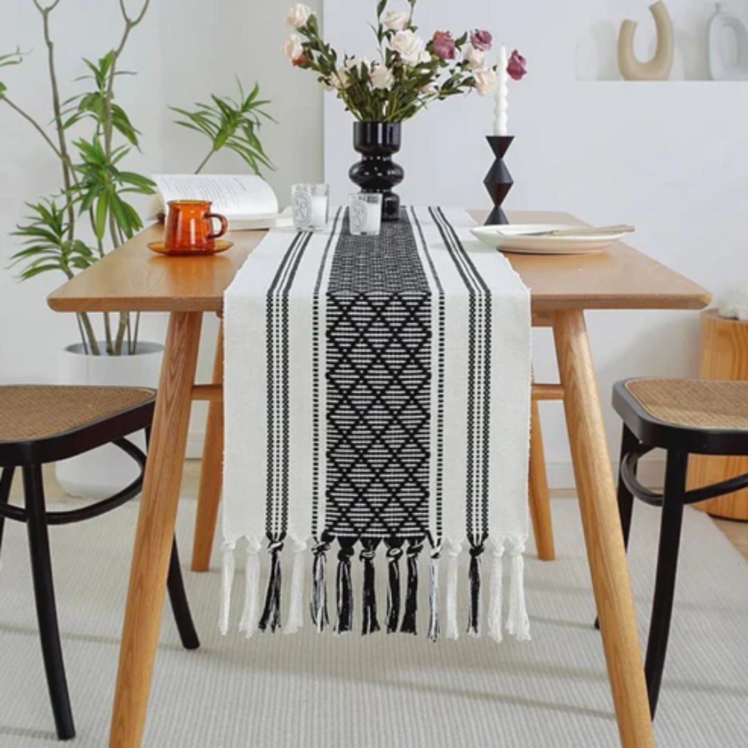 Braided Woven Table Runner and Mats Set (7-Piece)