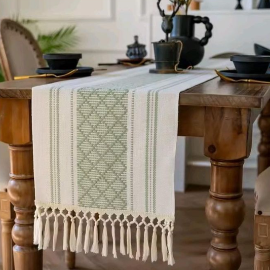 Braided Woven Table Runner and Mats Set (7-Piece)