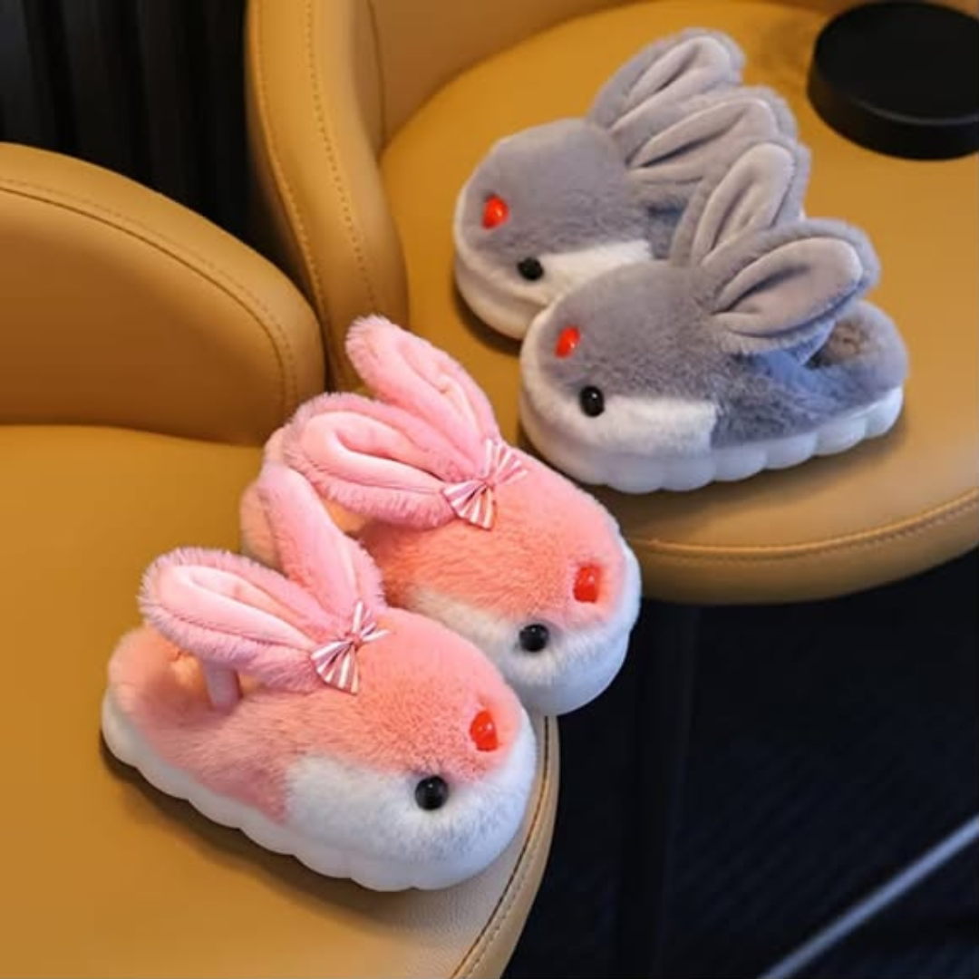 Bunny Ears Plush Kids Indoor Slippers