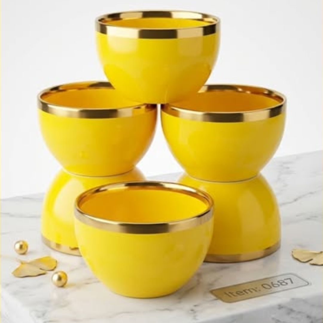 CERAMIC GOLD RIM BOWLS