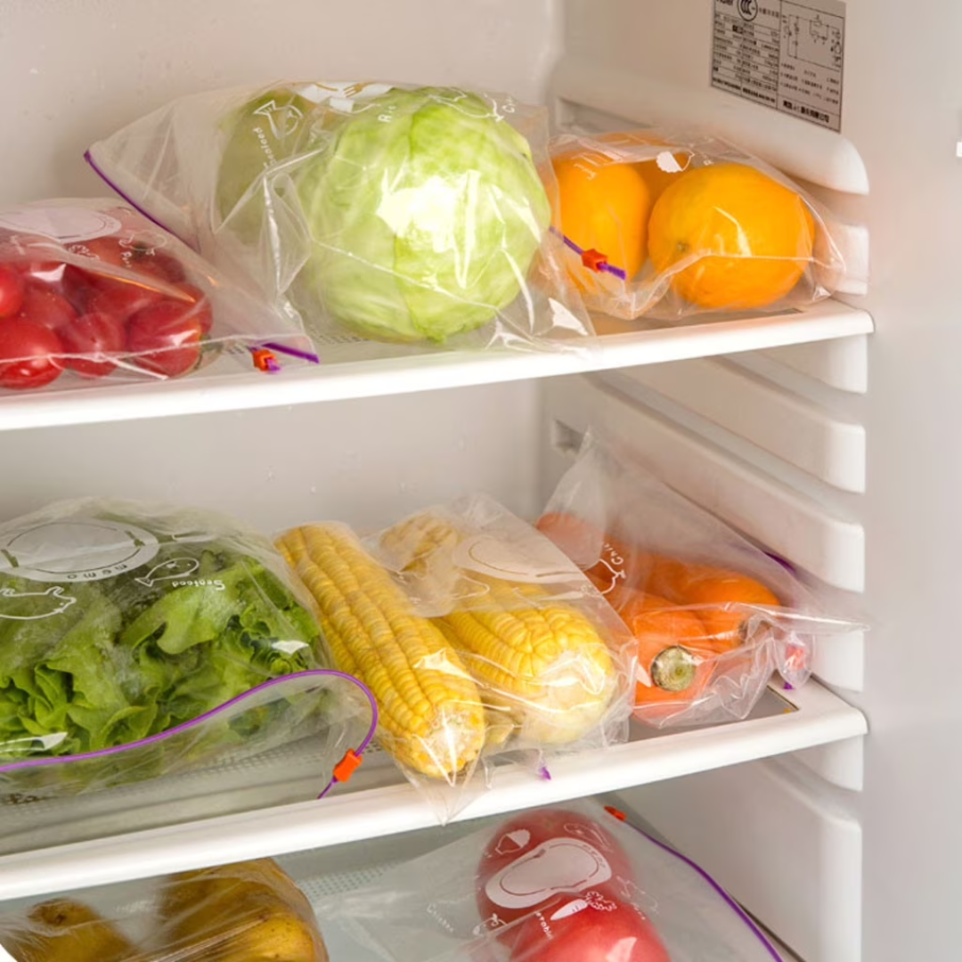 Eco-friendly ziplock fridge storage bags