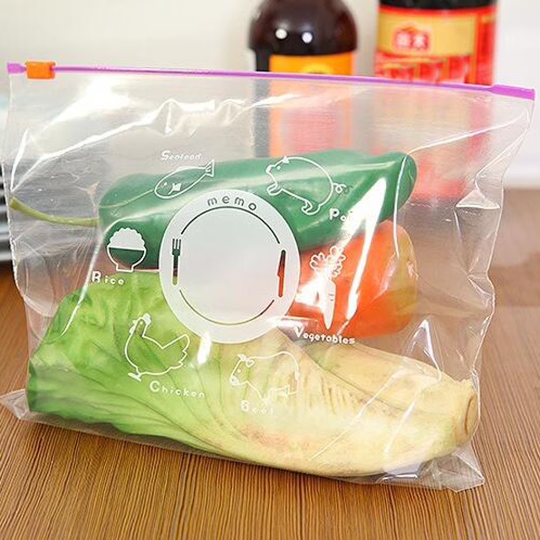 Eco-friendly ziplock fridge storage bags