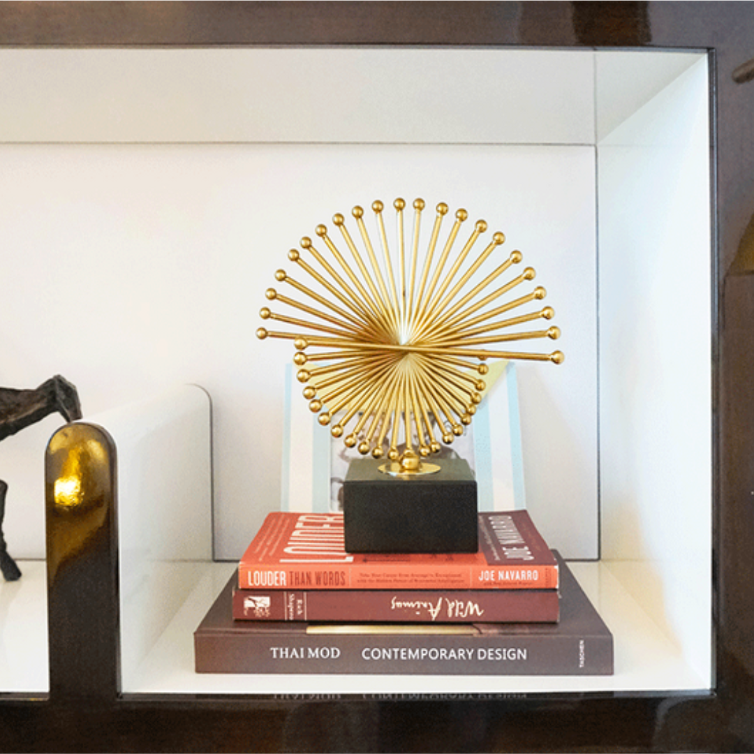 Executive metal abstract spiked sculpture