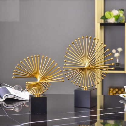 Executive metal abstract spiked sculpture