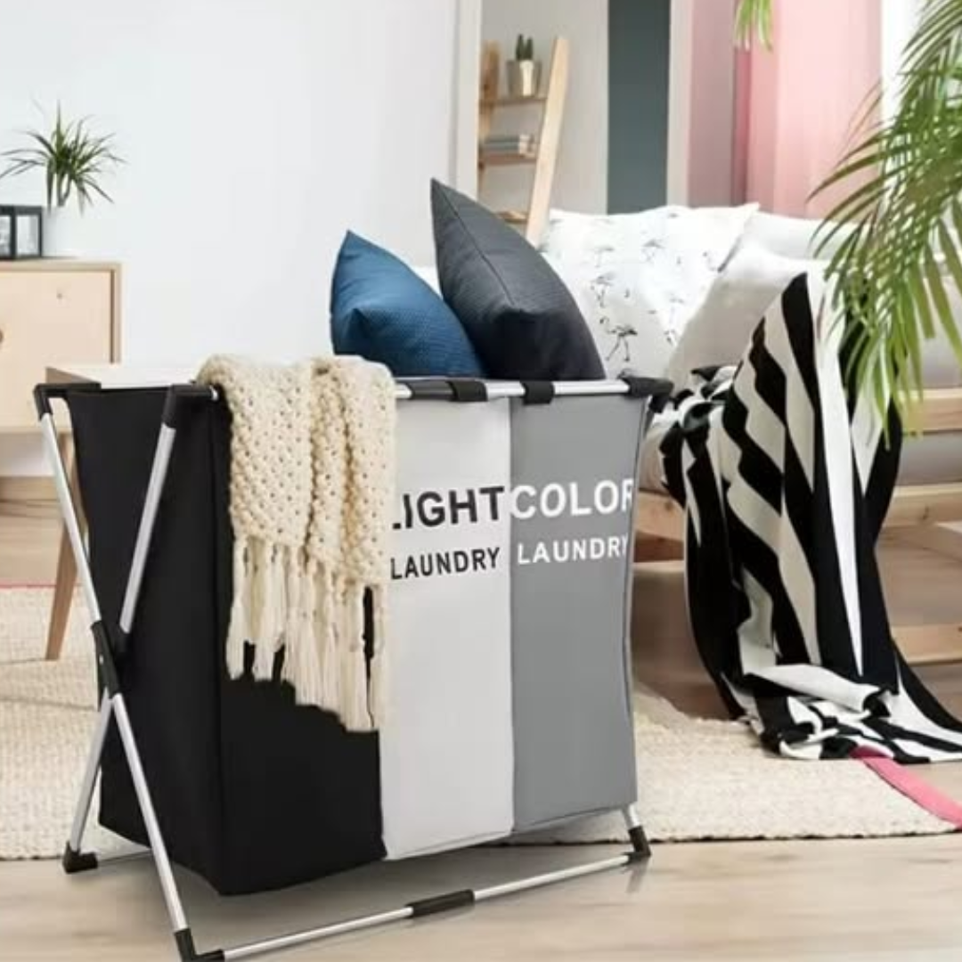Foldable Aluminum-Frame Laundry Basket