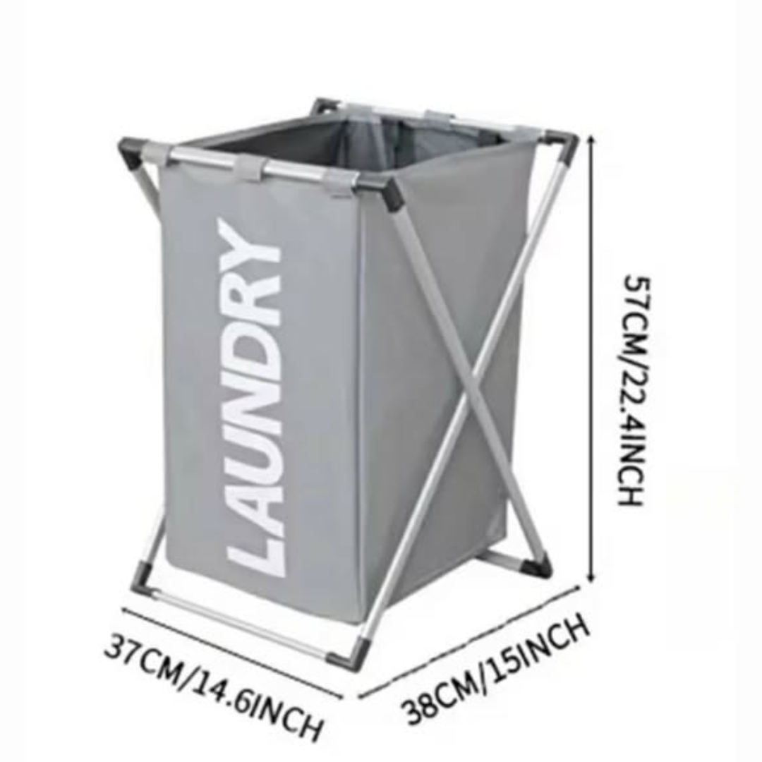 Foldable Aluminum-Frame Laundry Basket