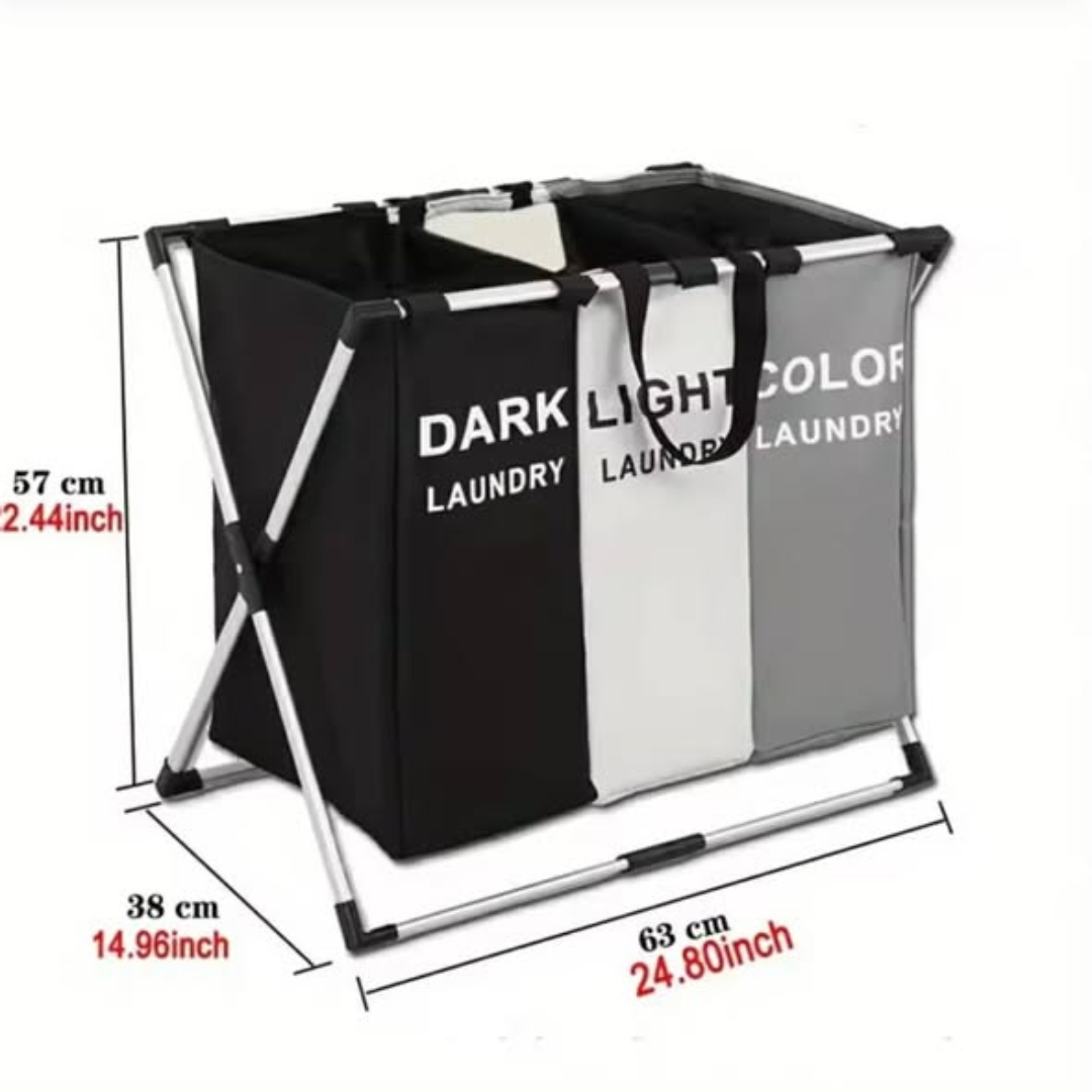 Foldable Aluminum-Frame Laundry Basket