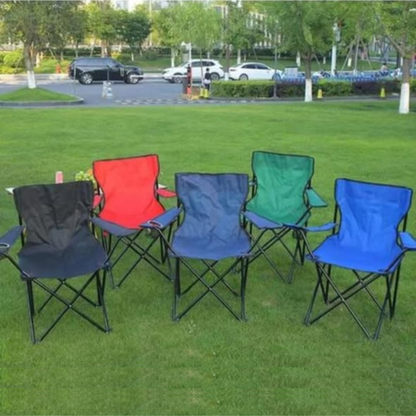Foldable Camping Chair with Cup Holder Pouch