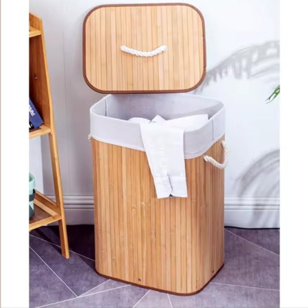 Foldable Large-Capacity Wooden Laundry Basket