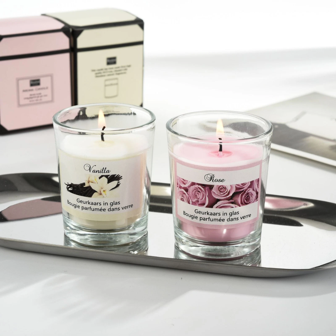 Glass cap cunned scented candles