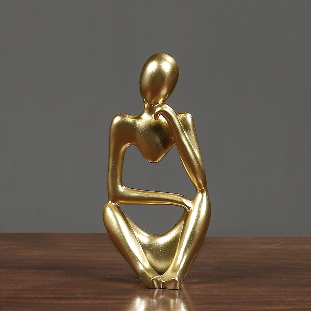 Gold Thinker man decor statues