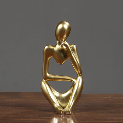 Gold Thinker man decor statues