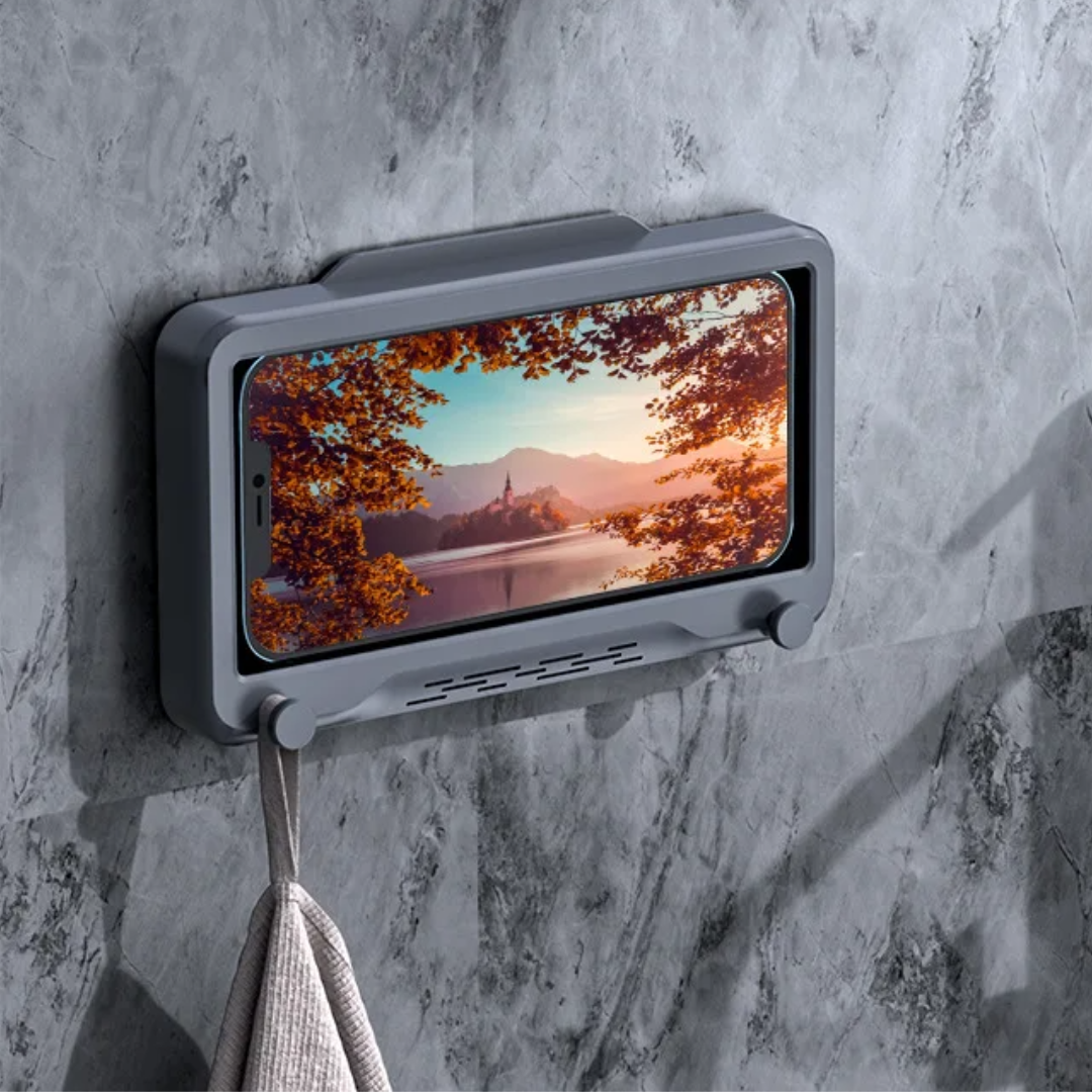 Grey - Waterproof case bathroom phone holder