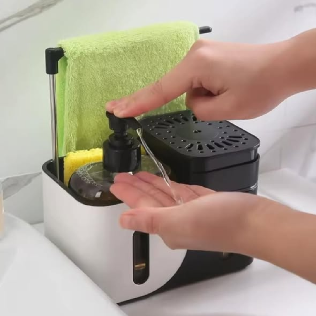 Hand and Dish Soap Dispenser Set with Sponge