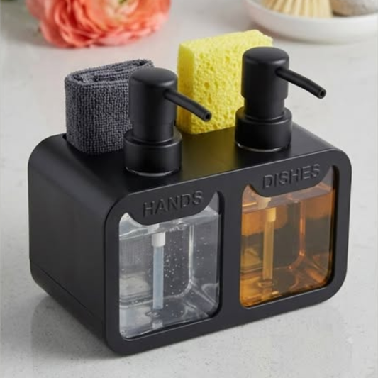 Hand and Dish Soap Dispenser Set with Sponge