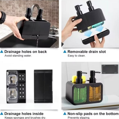 Hand and Dish Soap Dispenser Set with Sponge