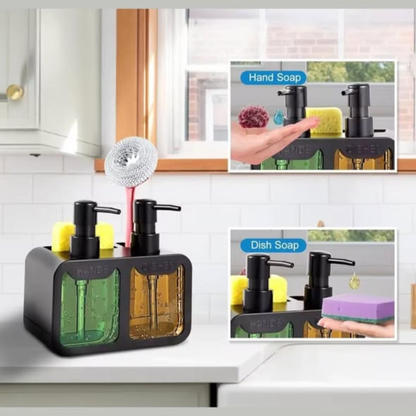 Hand and Dish Soap Dispenser Set with Sponge