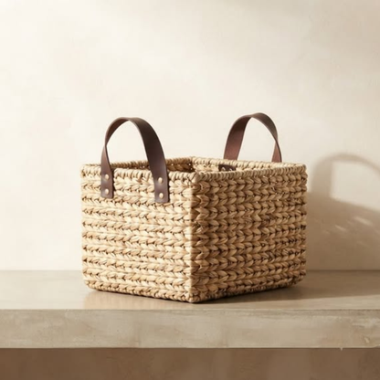 Handcrafted Water Hyacinth Storage Boxes Organizers