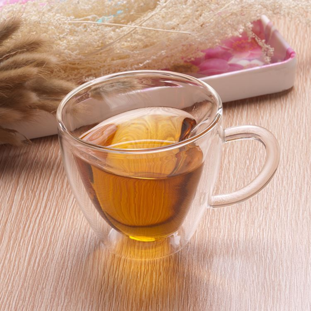 Heart Shaped 250 ml Double Wall Borosilicate Mugs 