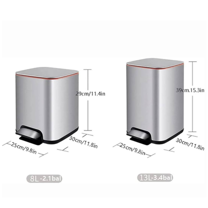 Heavy-duty stainless steel pedal dustbin