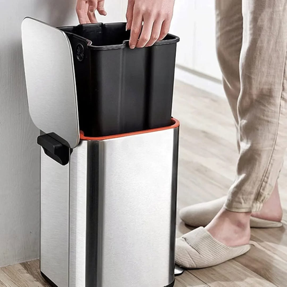 Heavy-duty stainless steel pedal dustbin