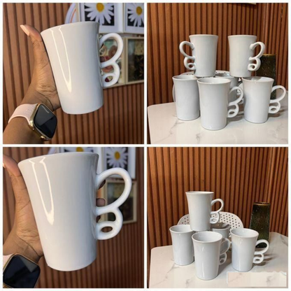 Hot Cake Ceramic White Long Mug