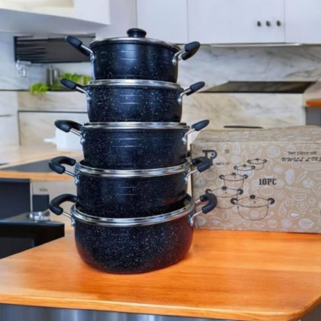 Jamespot 10pcs granite cookware set