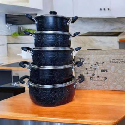 Jamespot 10pcs granite cookware set