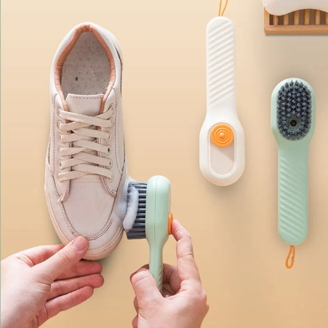 Long handle shoe brush cleaner