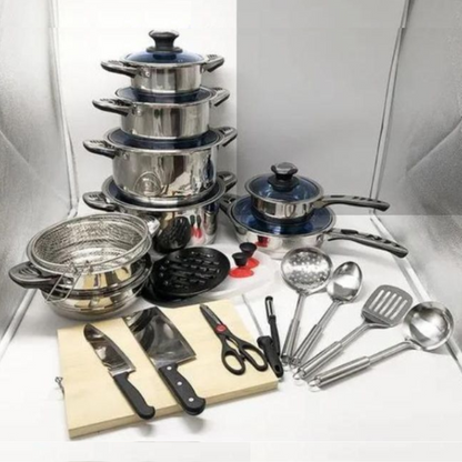 MARWA 30-Piece German Stainless Steel Cookware Set
