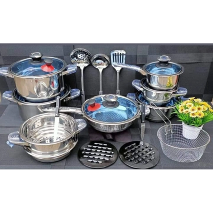 MARWA 30-Piece German Stainless Steel Cookware Set